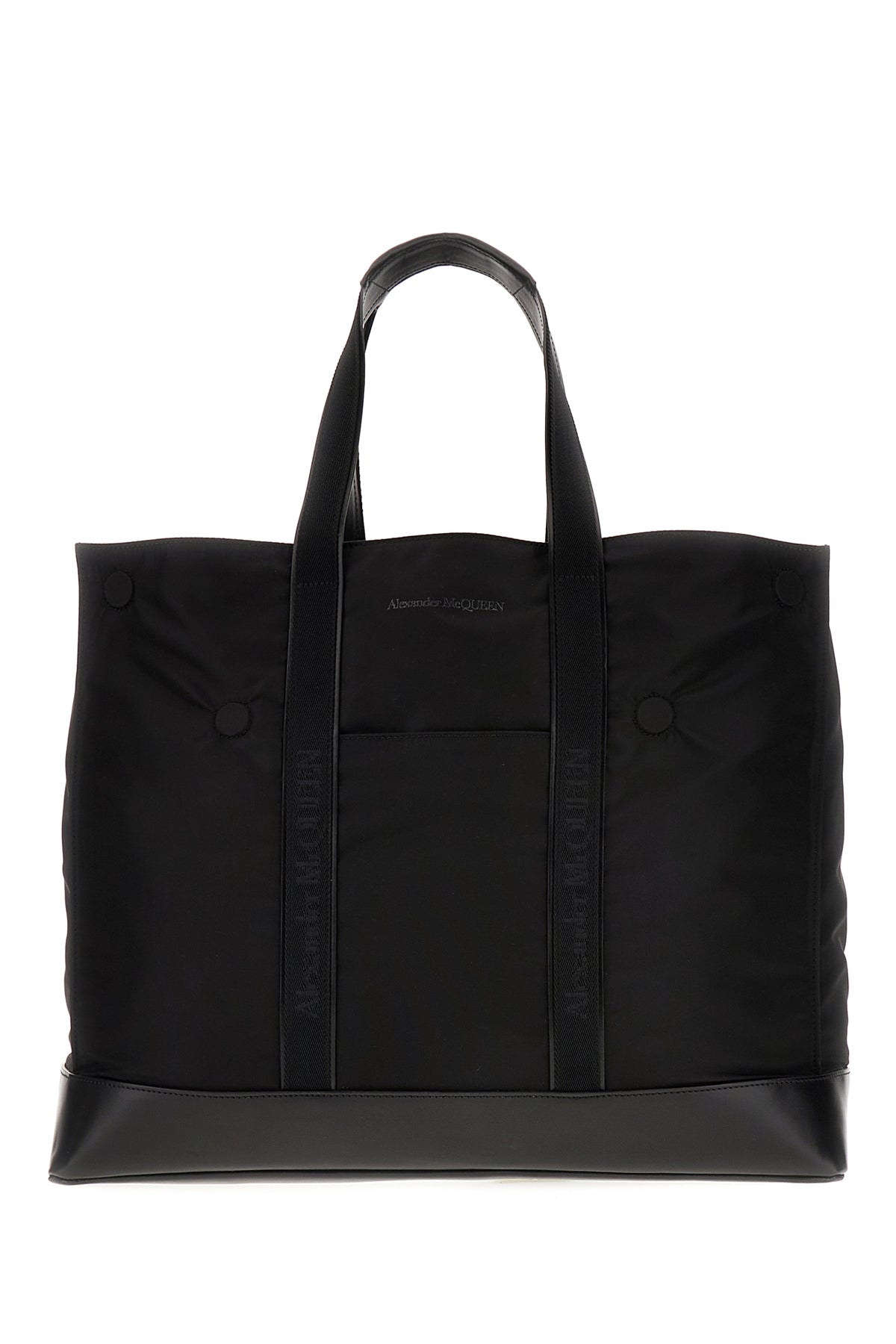 Alexander McQueen Borsa shopping in poliestere riciclato nero