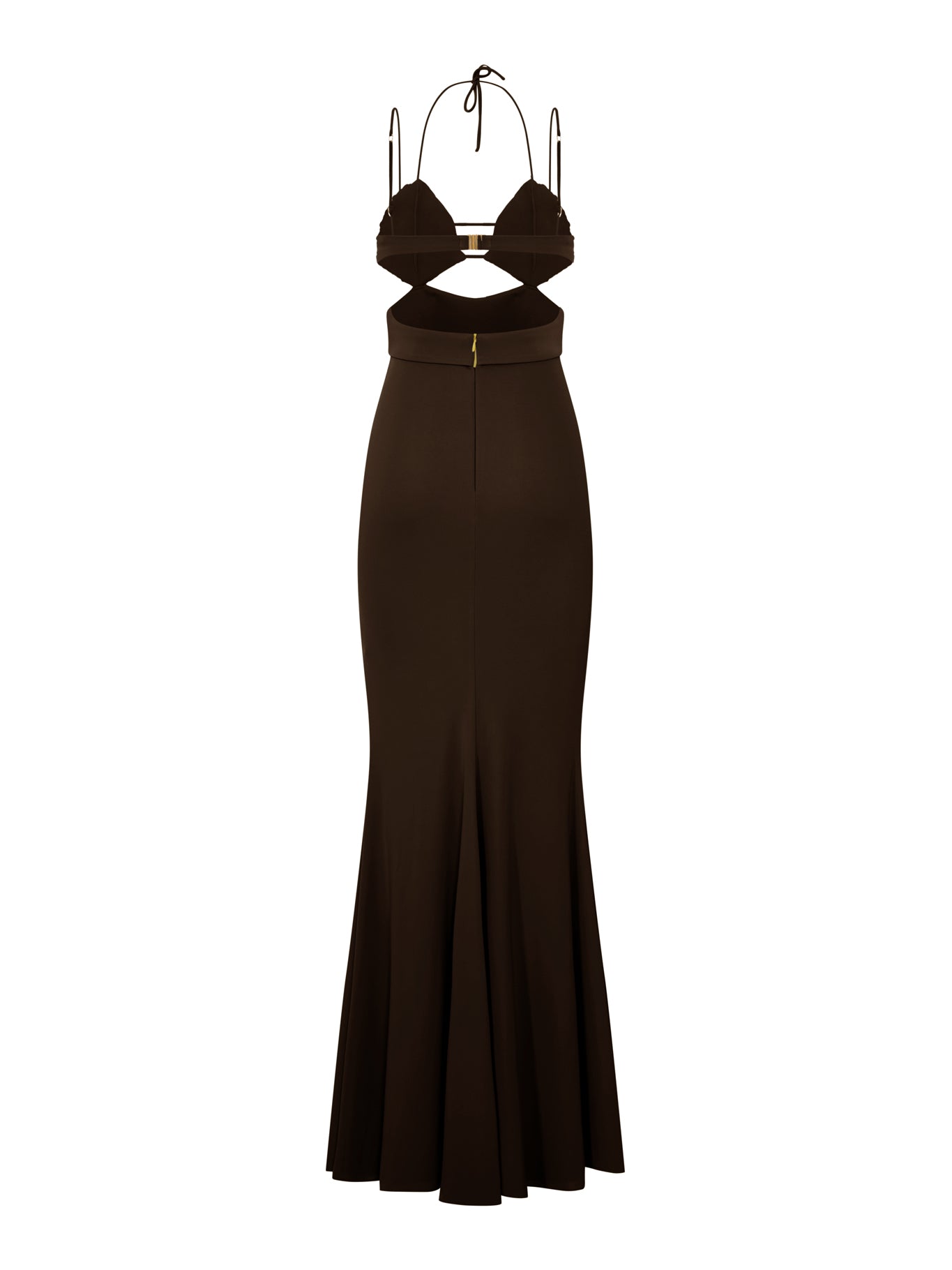 Hibourama LONG DRESS WITH CRYSTAL-EMBELLISHED CUPS AND CUT-OUT DETAILS, view 2