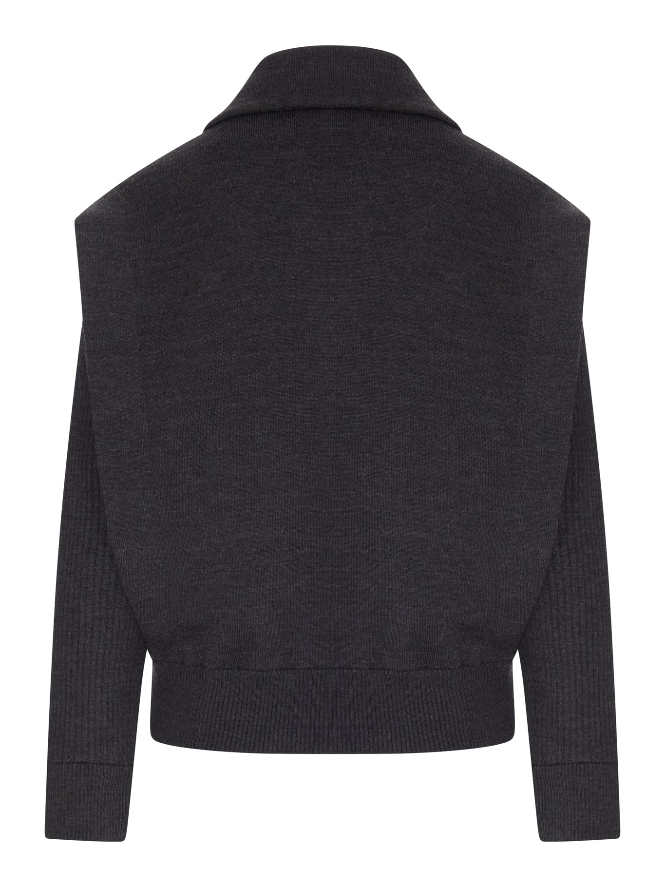 Giorgio Armani PADDED VIRGIN WOOL BOMBER JACKET WITH RIBBED SLEEVES, view 2