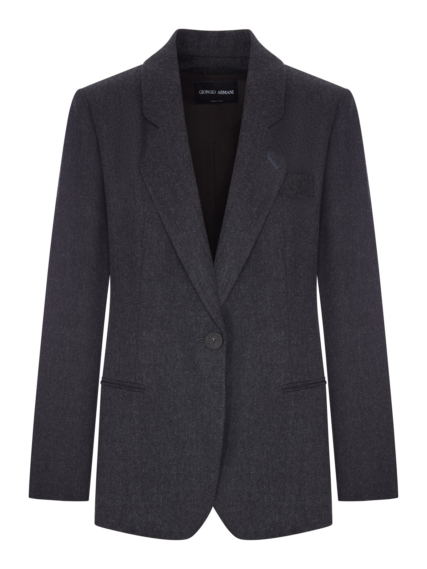 Giorgio Armani SINGLE-BREASTED WOOL AND CASHMERE FLANNEL JACKET