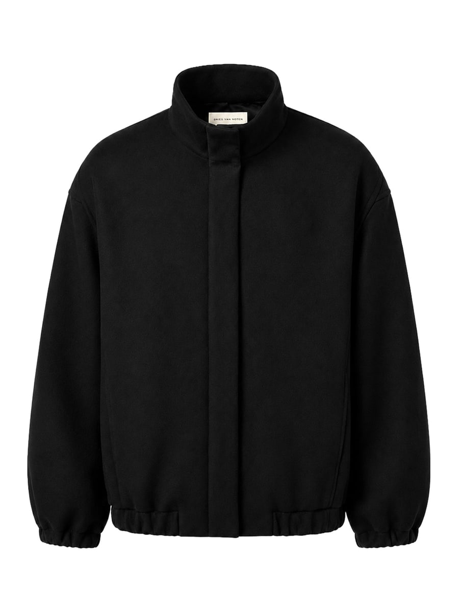Dries Van Noten WOOL-BLEND BOMBER JACKET WITH HIGH COLLAR