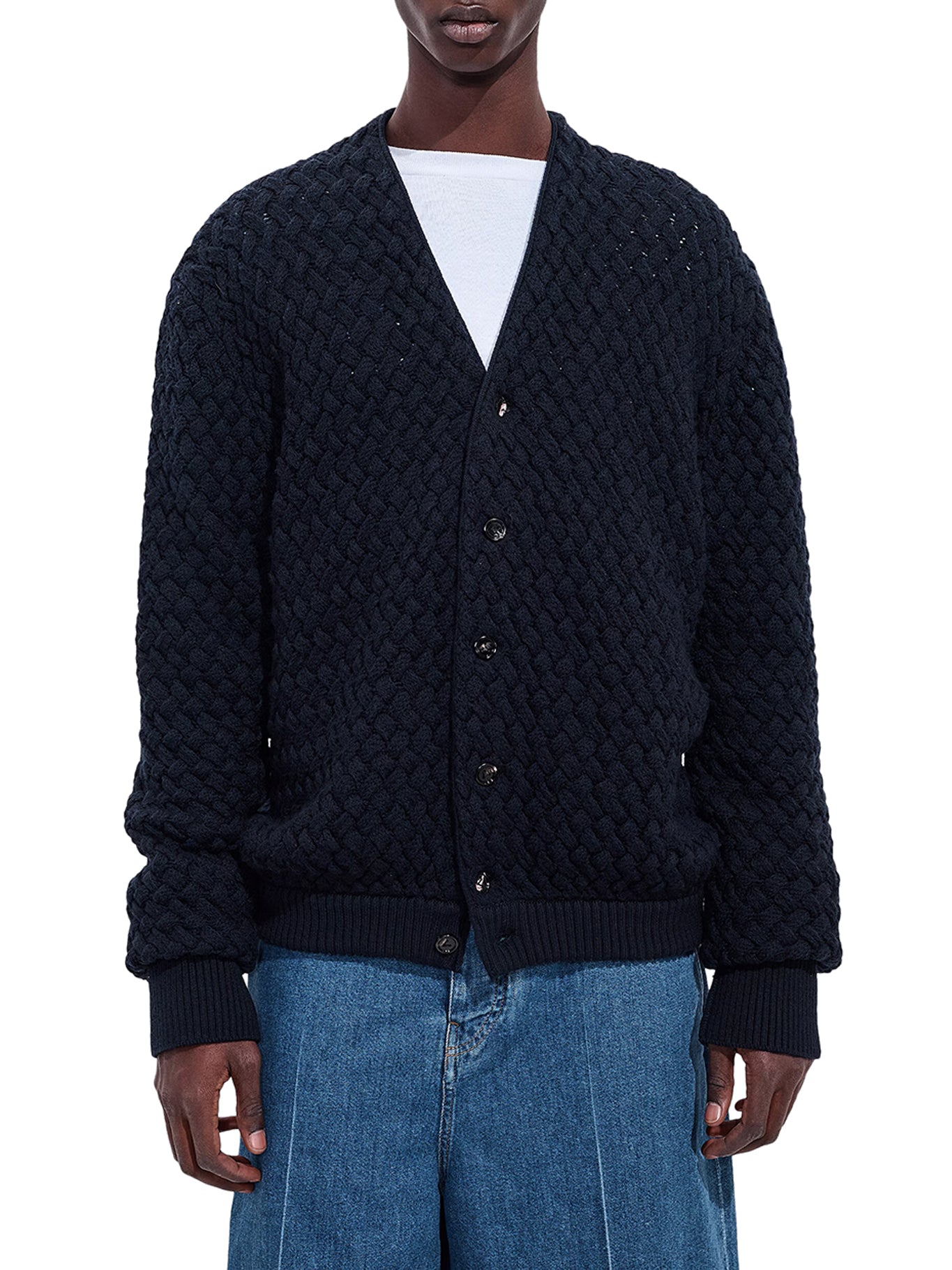 Bottega Veneta CABLE-KNIT WOOL CARDIGAN, view 2