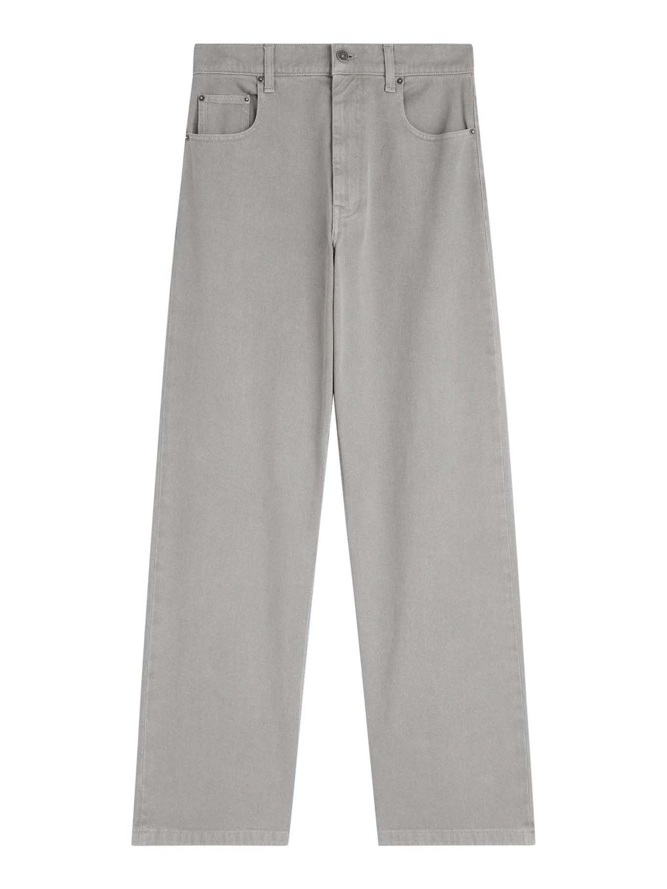 Phoebe Philo ASH GREY COTTON ZIP-FLY JEANS