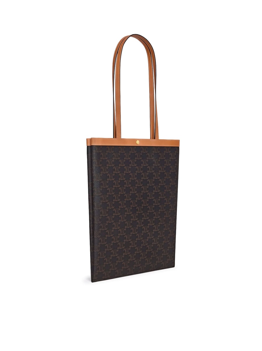 Celine MEDIUM FLAT SHOPPER IN TRIOMPHE FABRIC, view 4