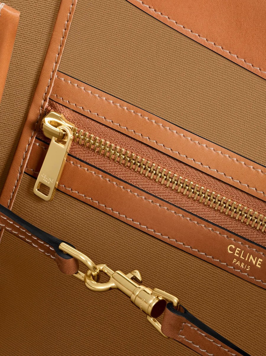 Celine MEDIUM FLAT SHOPPER IN TRIOMPHE FABRIC, view 6