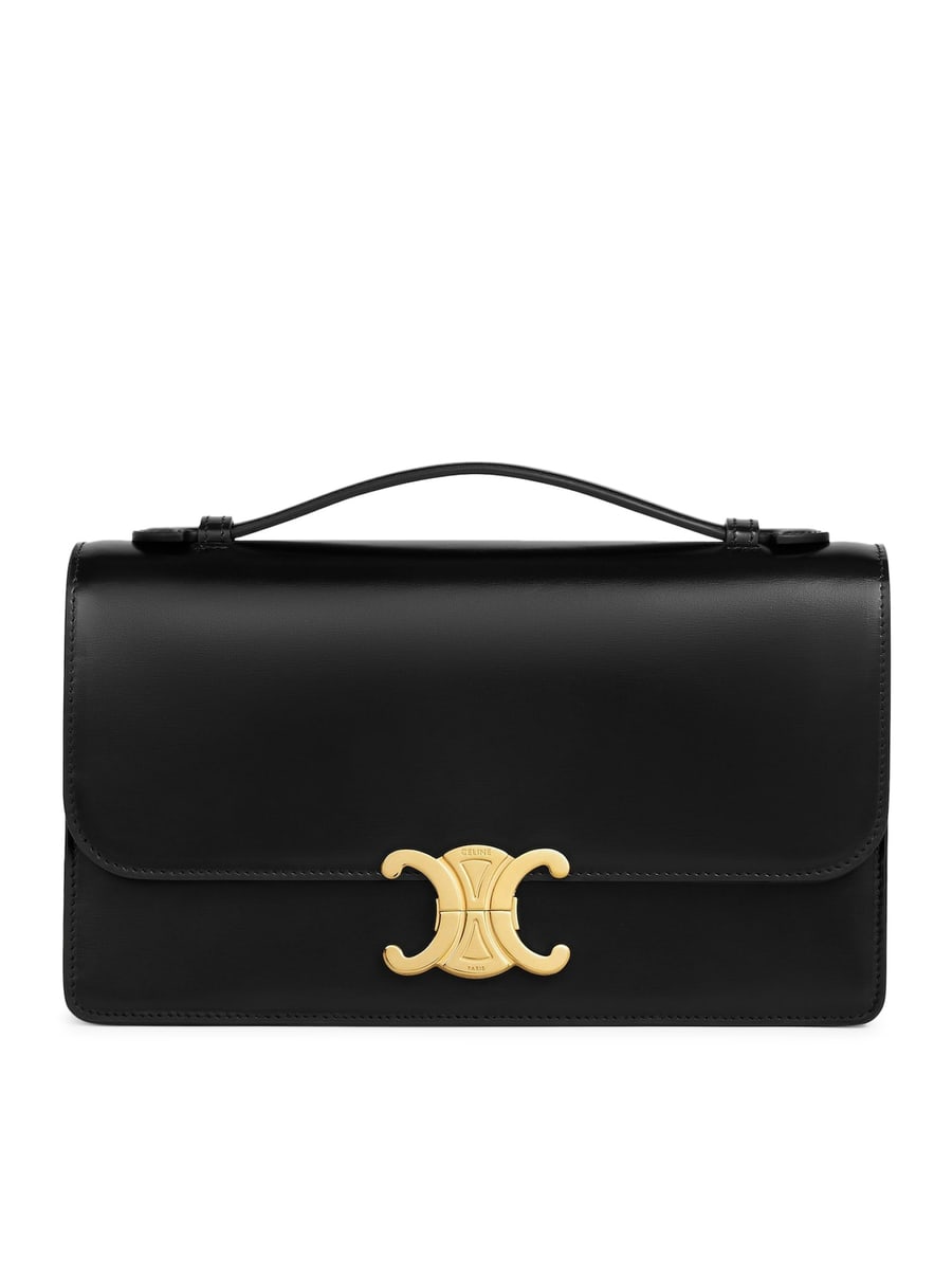 Celine MEDIUM TRIOMPHE FOLIO IN POLISHED CALFSKIN