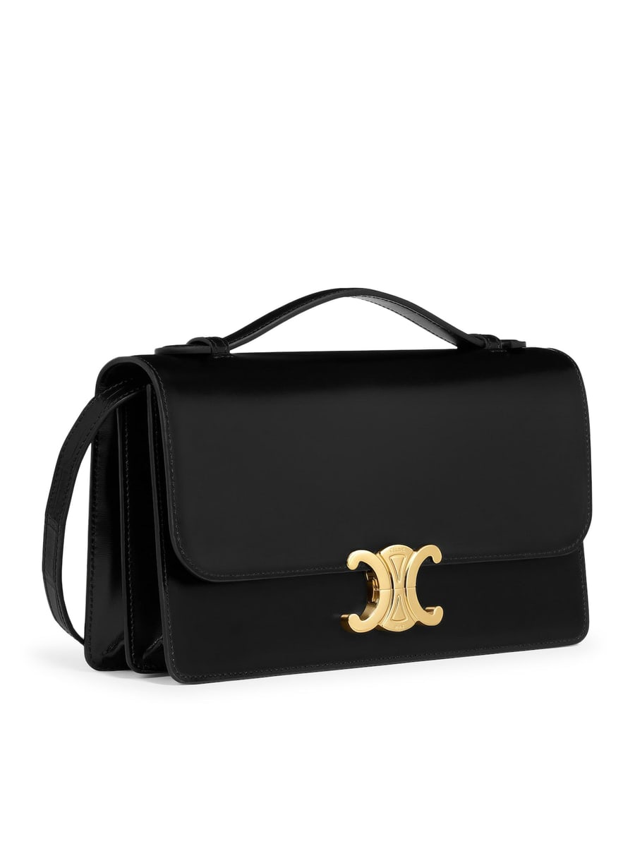Celine MEDIUM TRIOMPHE FOLIO IN POLISHED CALFSKIN, view 5