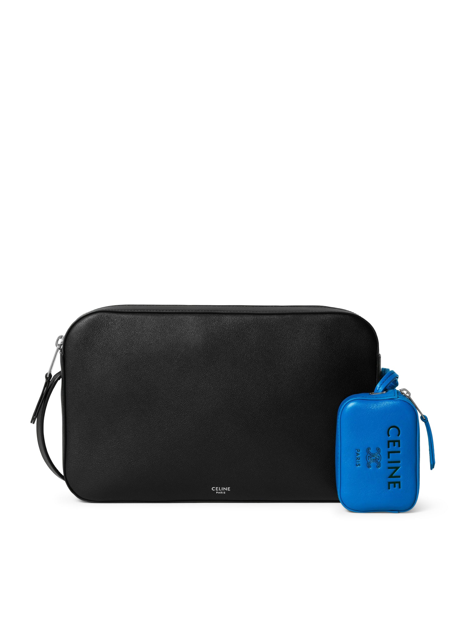 Celine SMOOTH CALFSKIN AND LAMBSKIN CHARM MESSENGER BAG