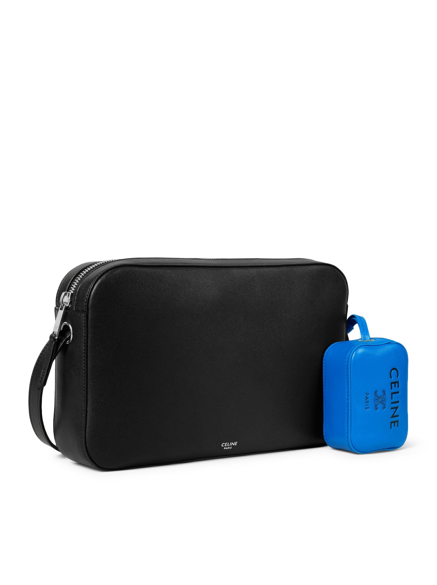Celine SMOOTH CALFSKIN AND LAMBSKIN CHARM MESSENGER BAG, view 2