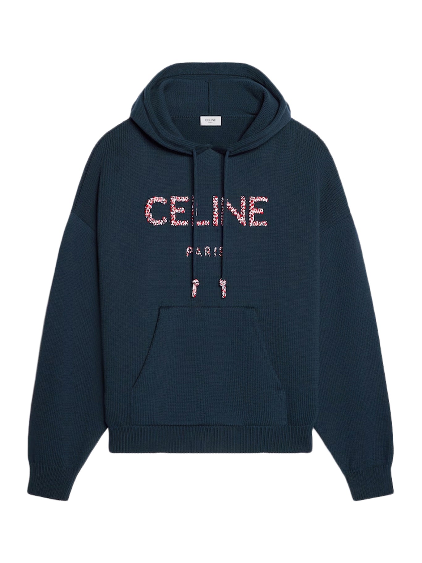 Celine RIBBED COTTON HOODIE