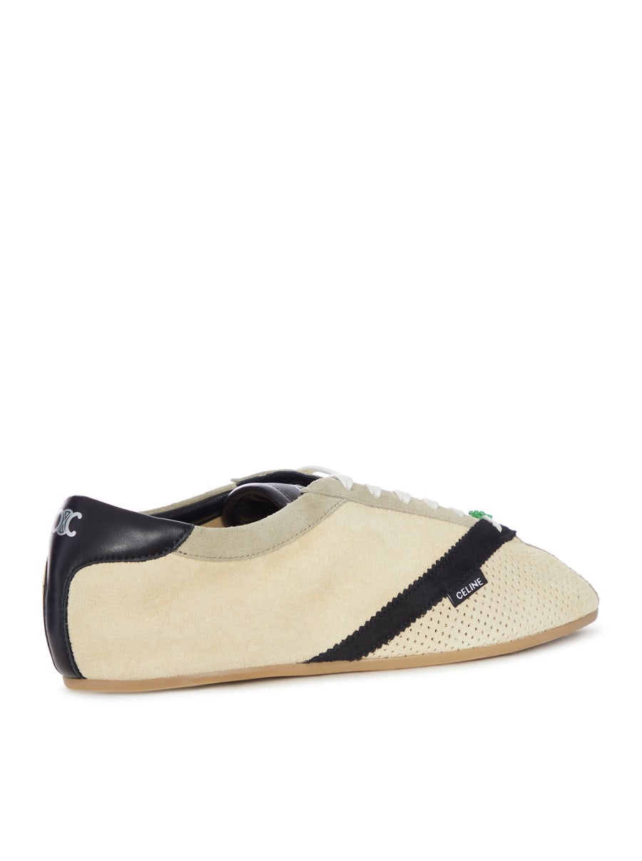 Celine LOW SUEDE SNEAKER WITH PERFORATED TOE, view 3