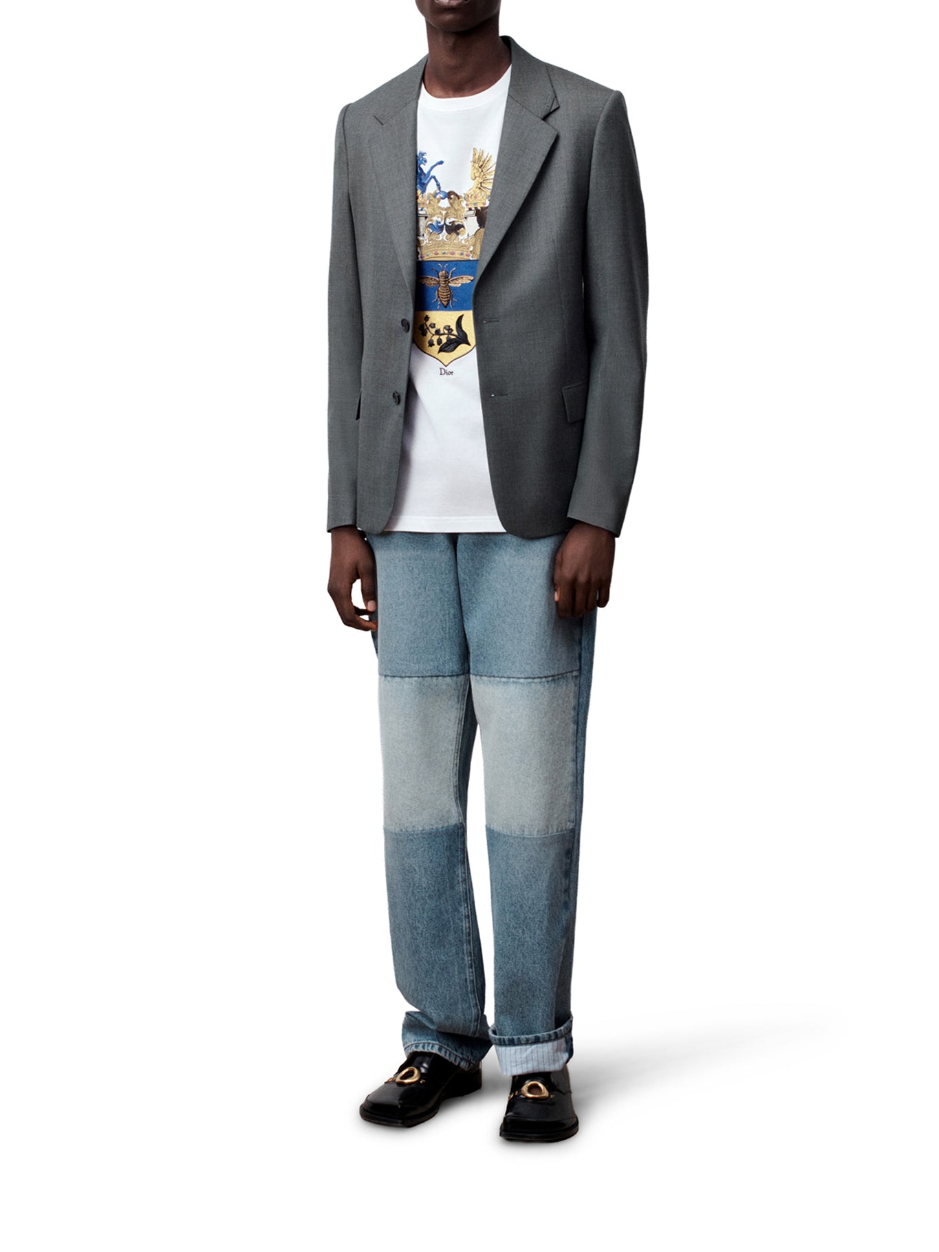 Christian Dior LONG REGULAR FIT JEANS IN BLUE COTTON TWILL, view 2