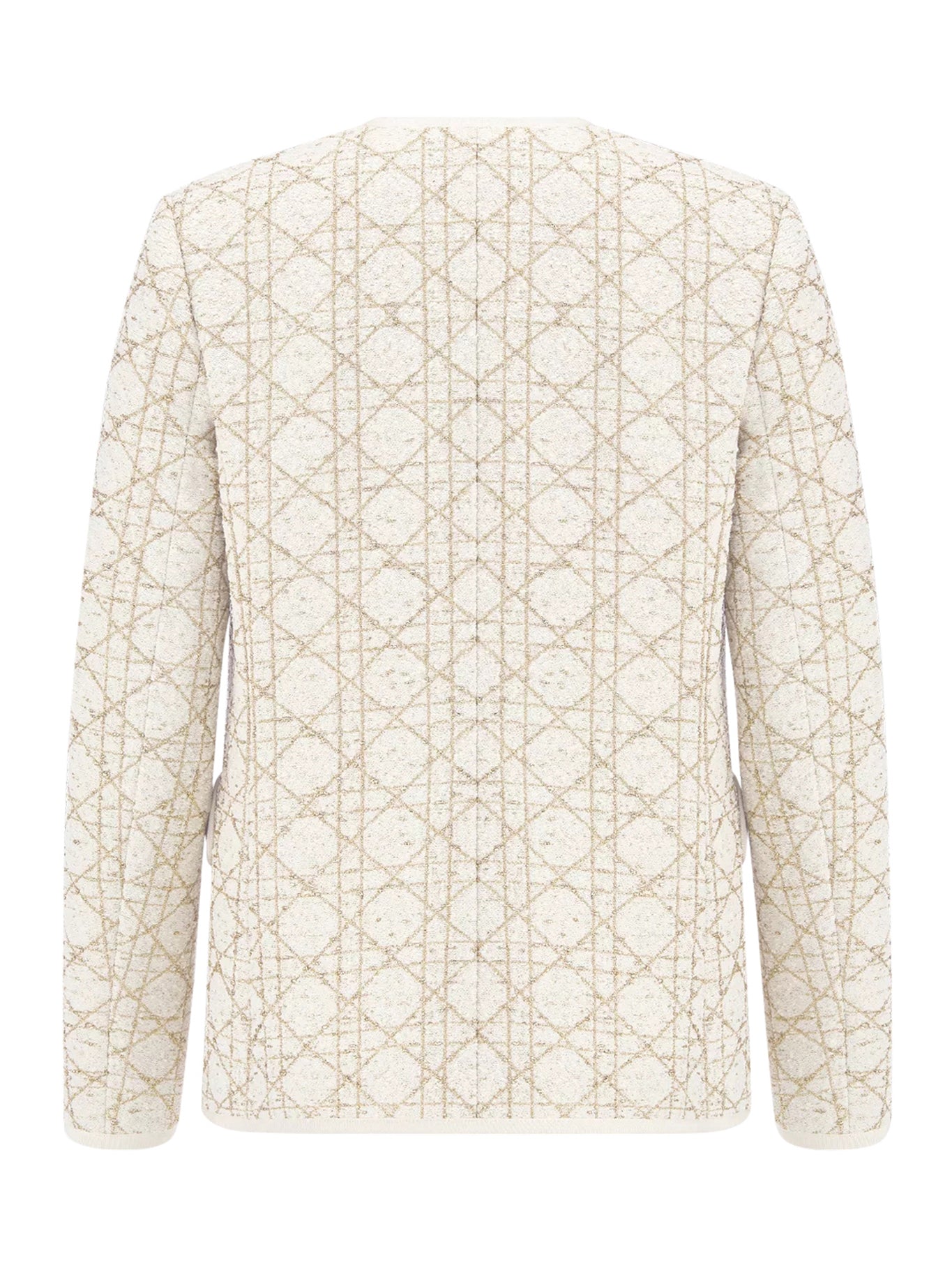 Christian Dior MACROCANNAGE JACKET IN WHITE AND GOLD WOOL BLEND TWEED, view 2