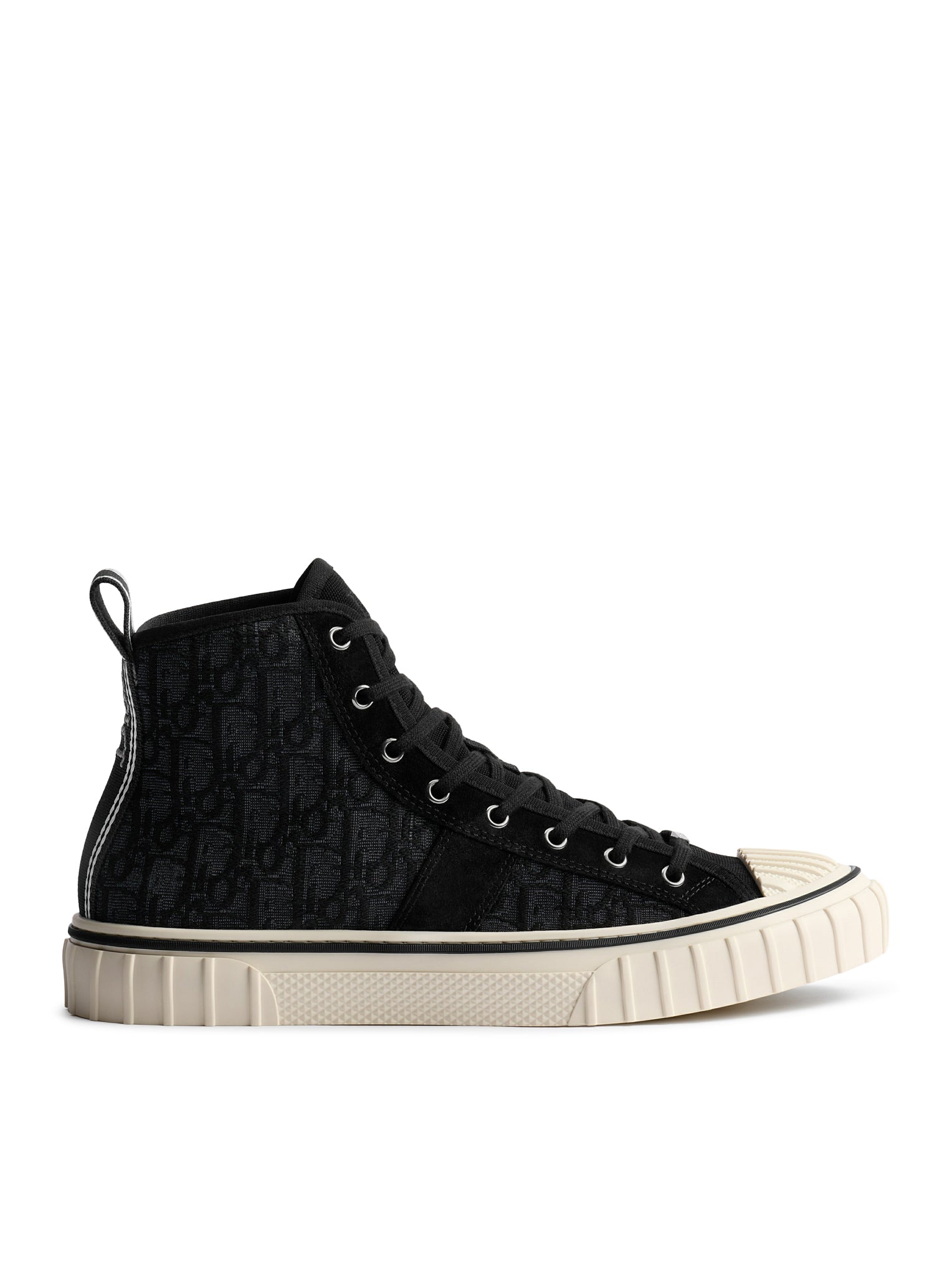 Christian Dior HOOPER HIGH SNEAKER IN BLACK OBLIQUE JACQUARD