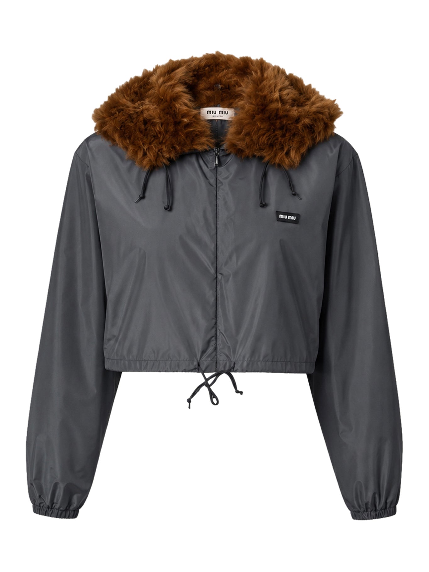 Miu Miu TECHNICAL FABRIC AND SHEARLING WINDBREAKER
