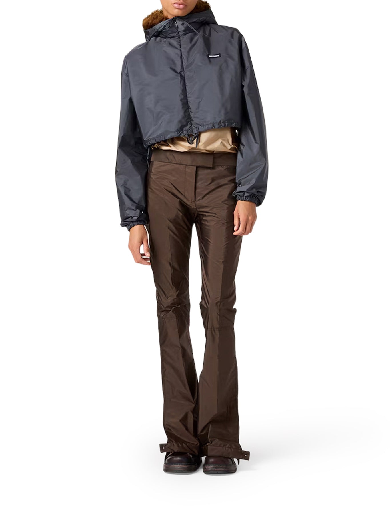 Miu Miu TECHNICAL FABRIC AND SHEARLING WINDBREAKER, view 2