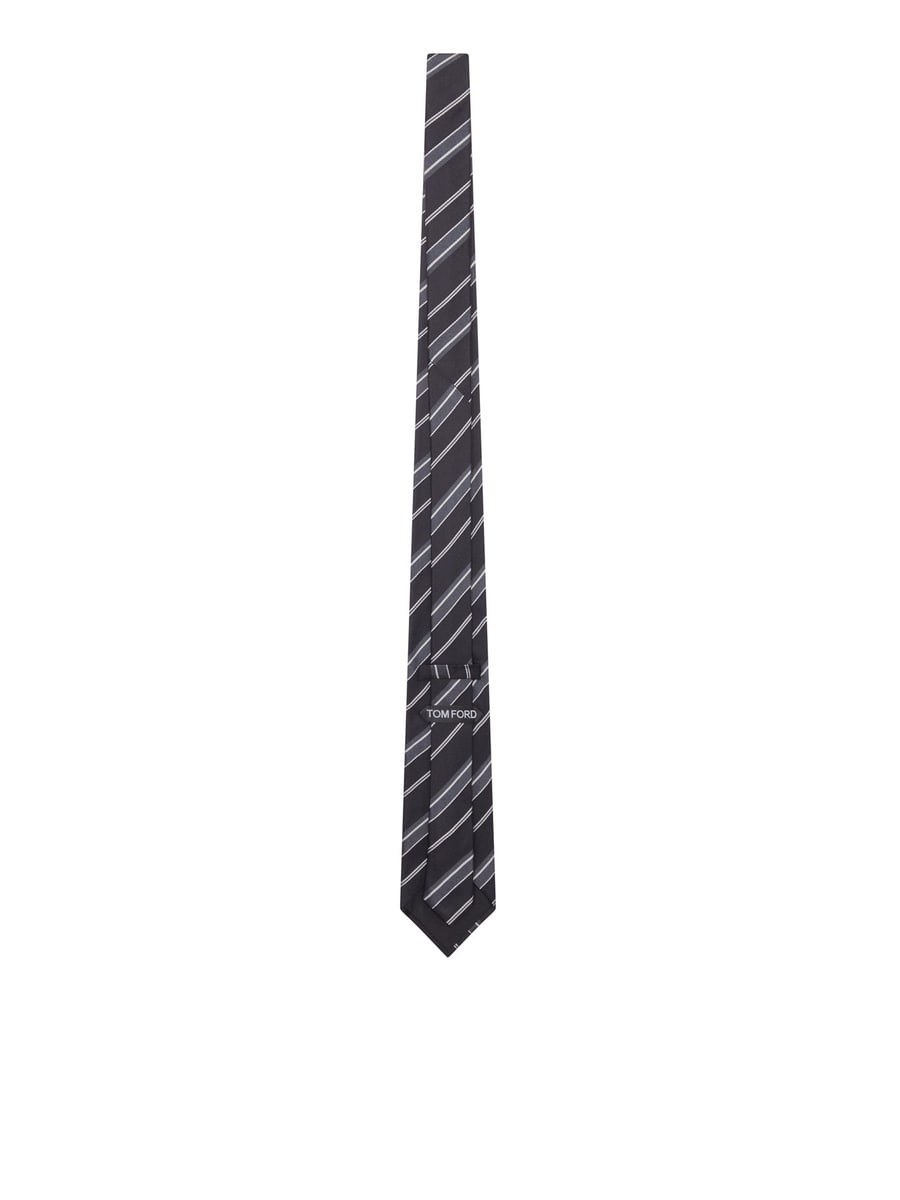 Tom Ford SILK TIE WITH DIAGONAL STRIPES, view 2