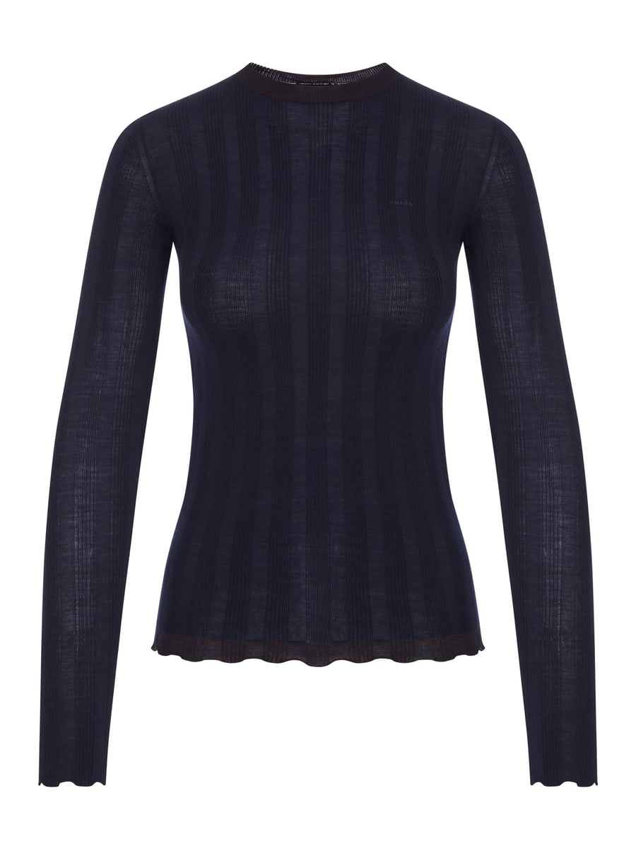 Prada RIBBED KNIT TOP WITH LOGO