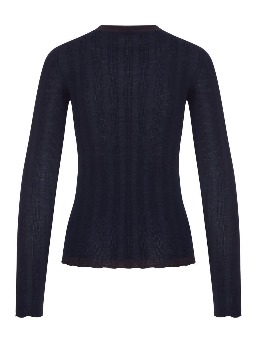 Prada RIBBED KNIT TOP WITH LOGO, view 2