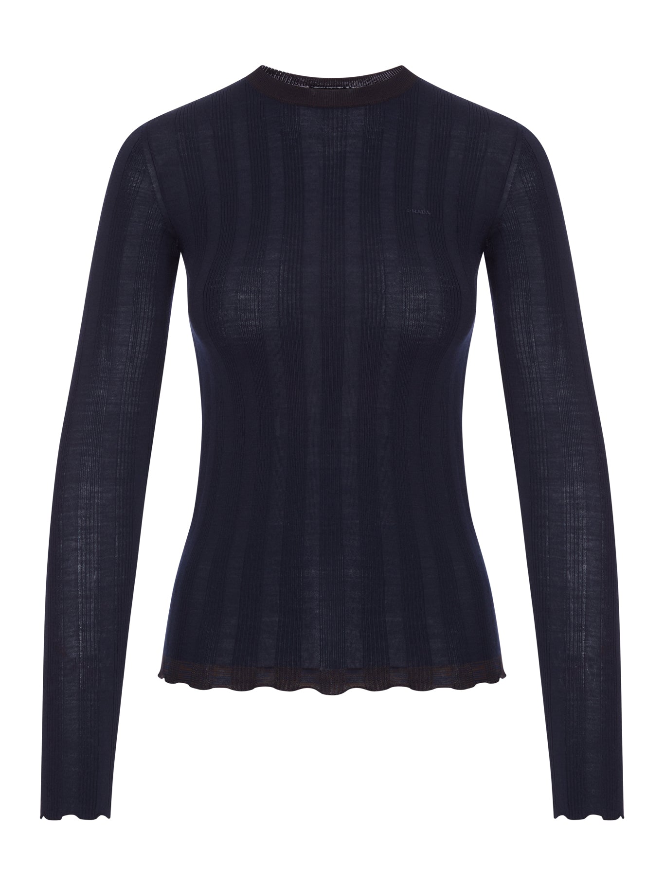 Prada RIBBED KNIT TOP WITH LOGO