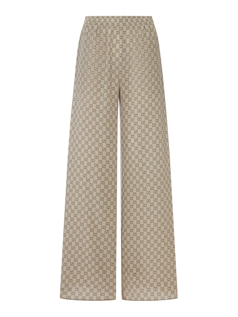 Gucci PRINTED SILK LEISURE TROUSERS