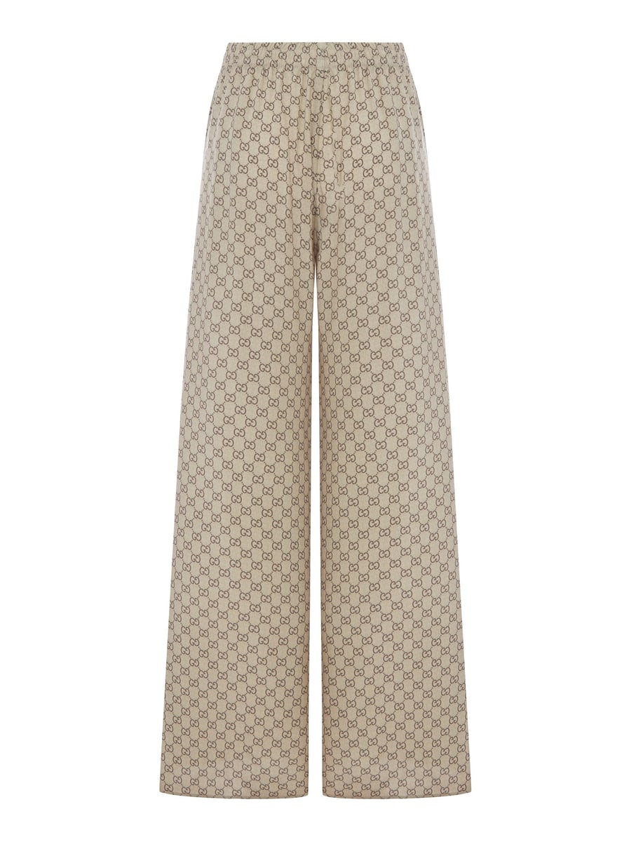 Gucci PRINTED SILK LEISURE TROUSERS, view 2