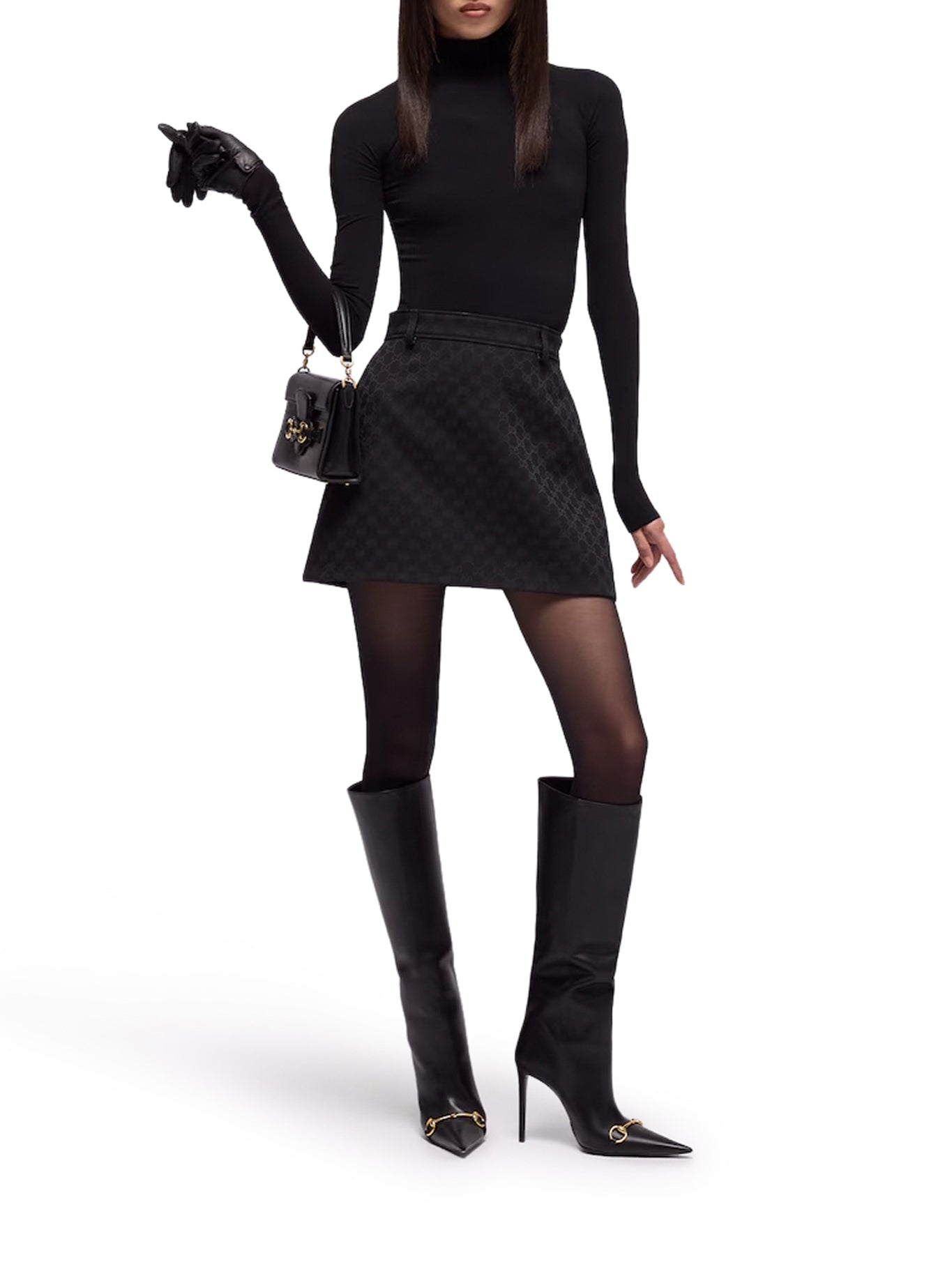 Gucci GG COTTON-BLEND MINISKIRT, view 2