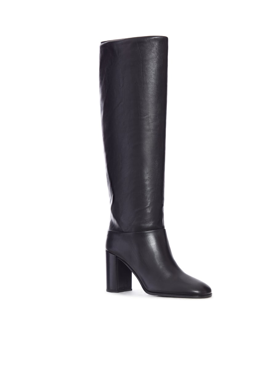 Prada LEATHER HEEL BOOTS, view 2