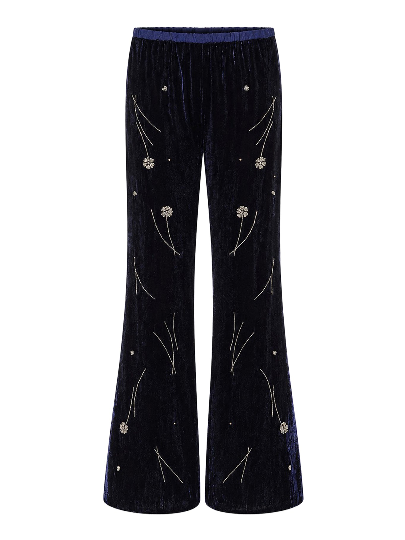 Forte_Forte EMBROIDERED VELVET TROUSERS