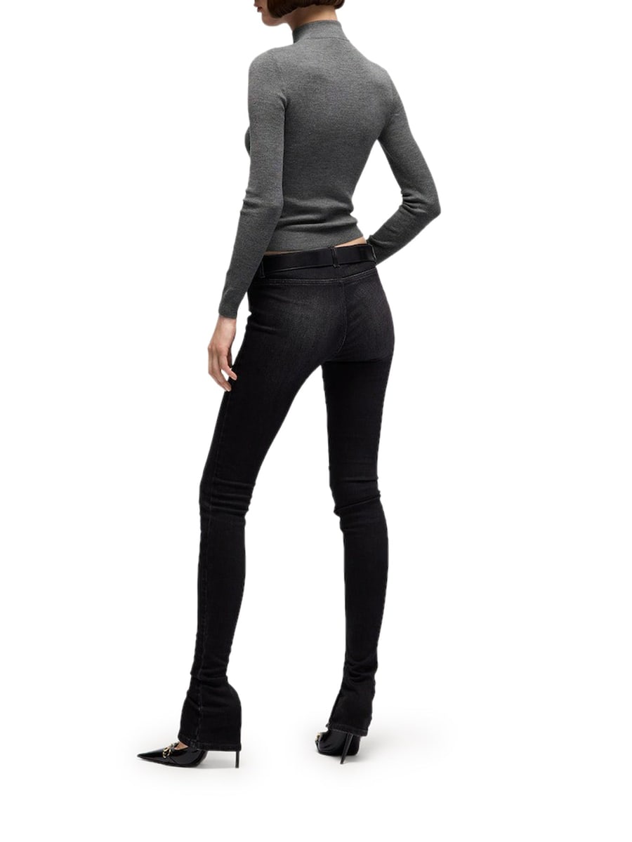 Gucci FINE RIBBED WOOL TOP WITH CLAMP, view 3