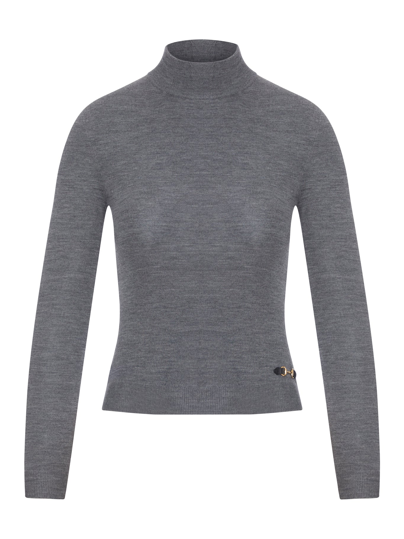 Gucci FINE RIBBED WOOL TOP WITH CLAMP