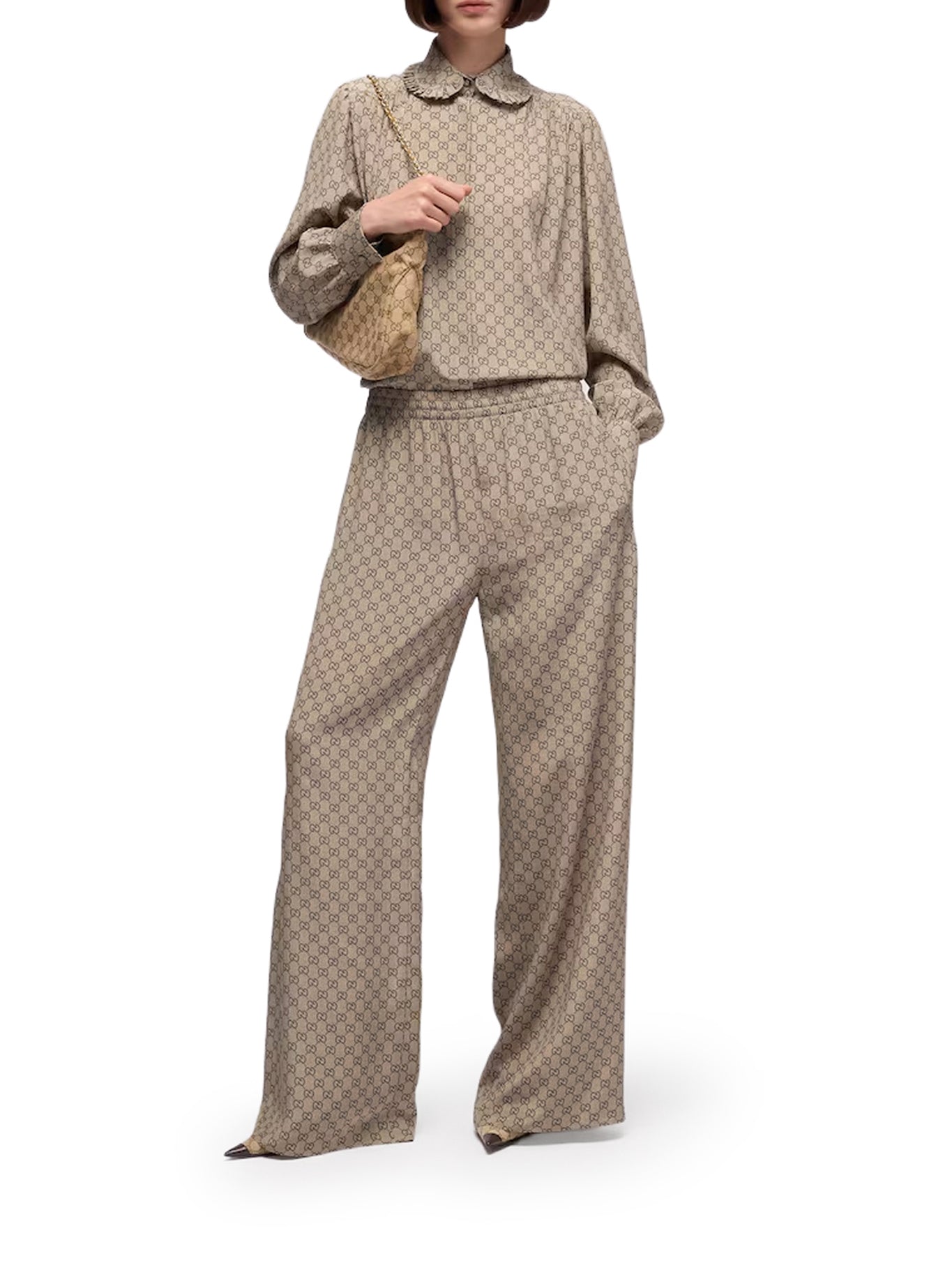 Gucci PRINTED SHIRT IN SILK CRÊPE DE CHINE, view 2