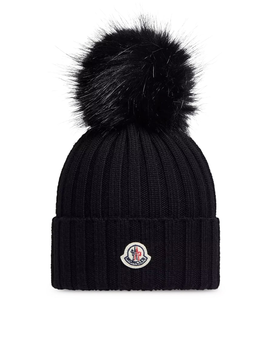 Moncler WOOL HAT WITH POM POM