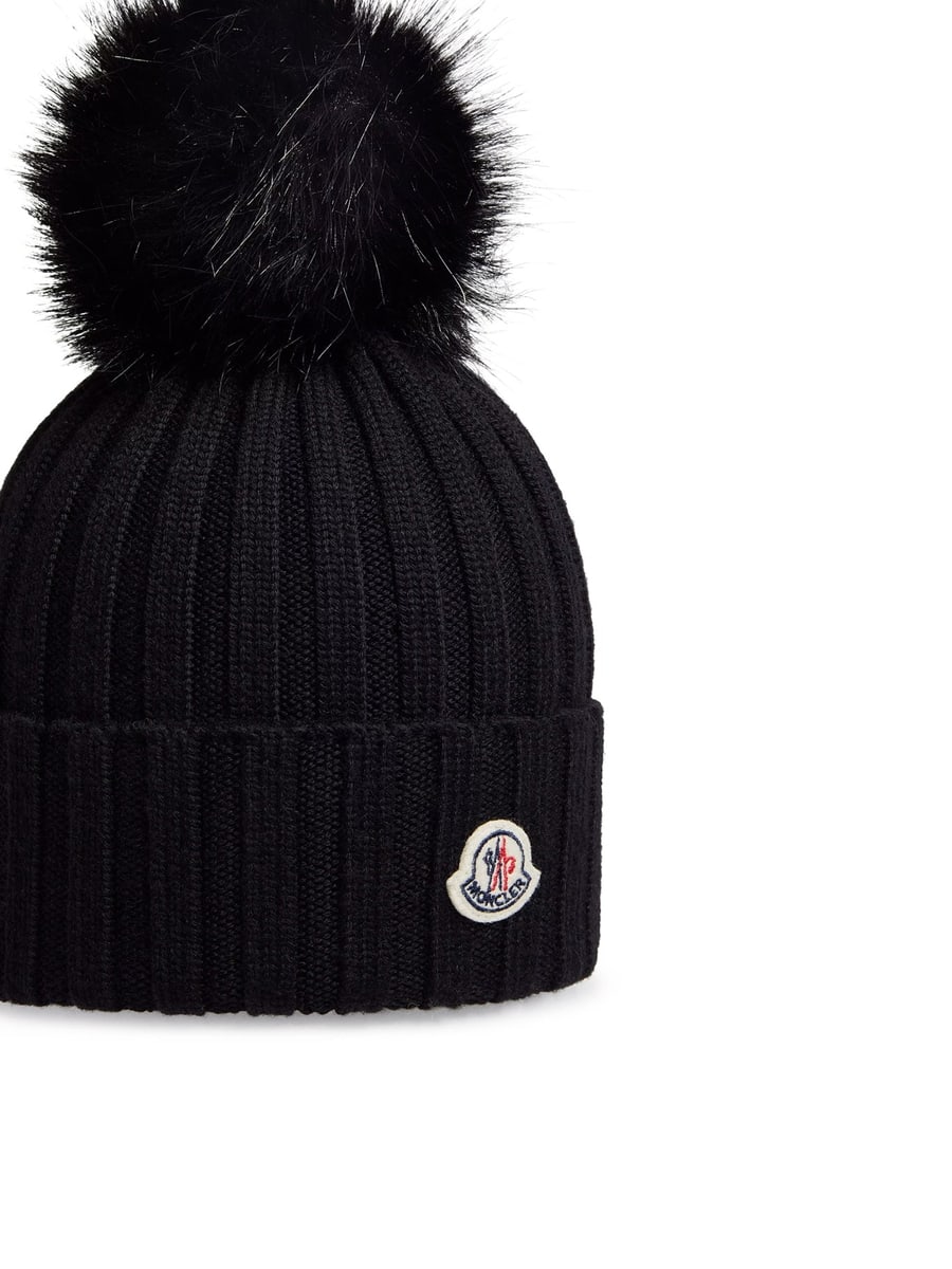 Moncler WOOL HAT WITH POM POM, view 3