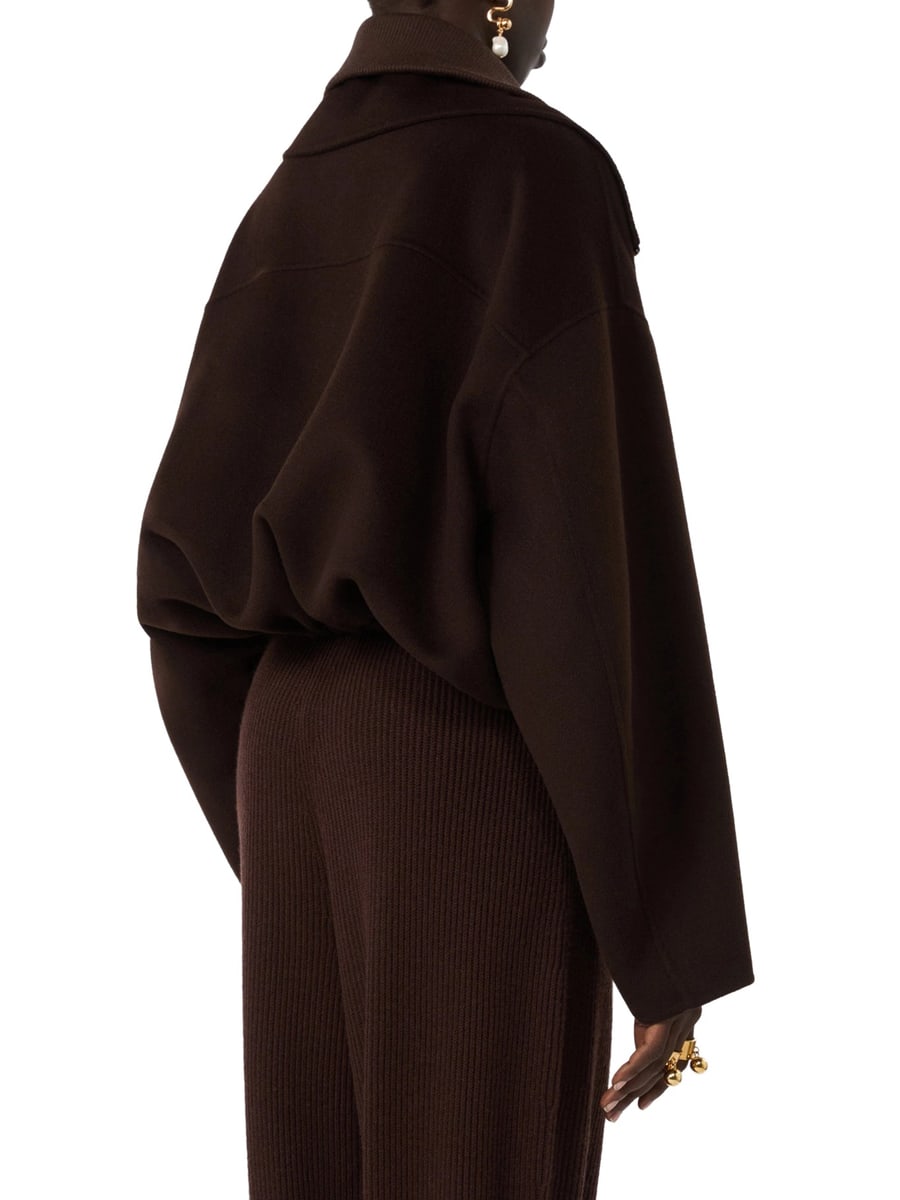 Sportmax PURE WOOL BOMBER JACKET WITH REMOVABLE FRONT INSERT, view 4