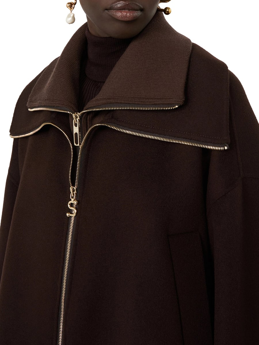 Sportmax PURE WOOL BOMBER JACKET WITH REMOVABLE FRONT INSERT, view 6