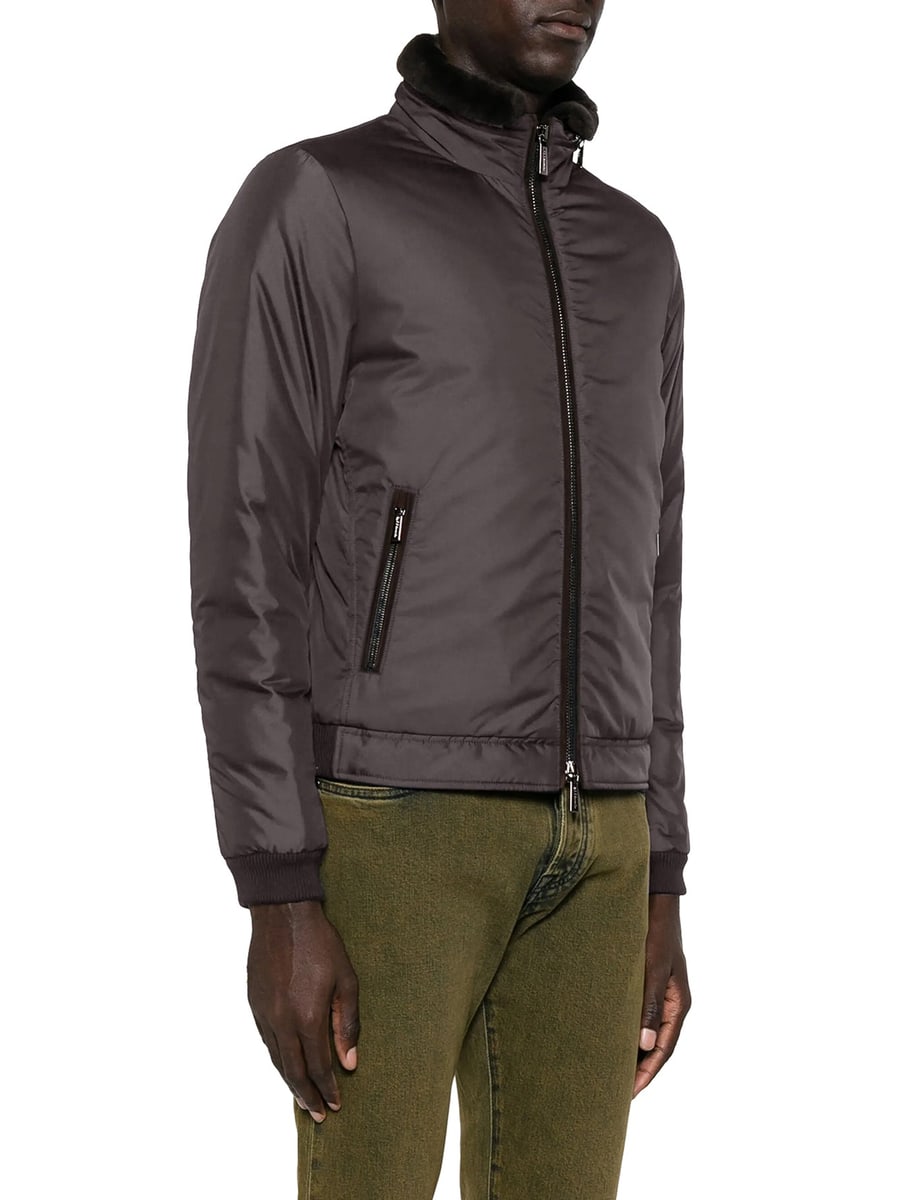 Moorer TECHNICAL FABRIC BOMBER JACKET WITH FUR COLLAR, view 3