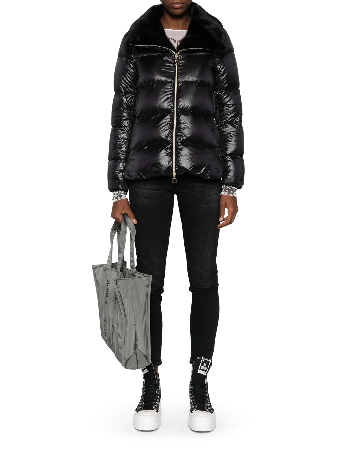 Herno SHINY DOWN JACKET WITH FUR COLLAR, view 2
