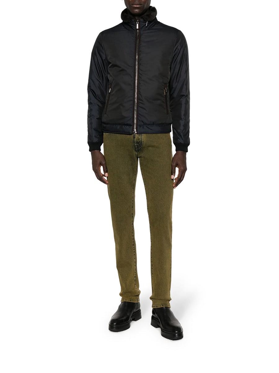 Moorer TECHNICAL FABRIC BOMBER JACKET WITH FUR COLLAR, view 2