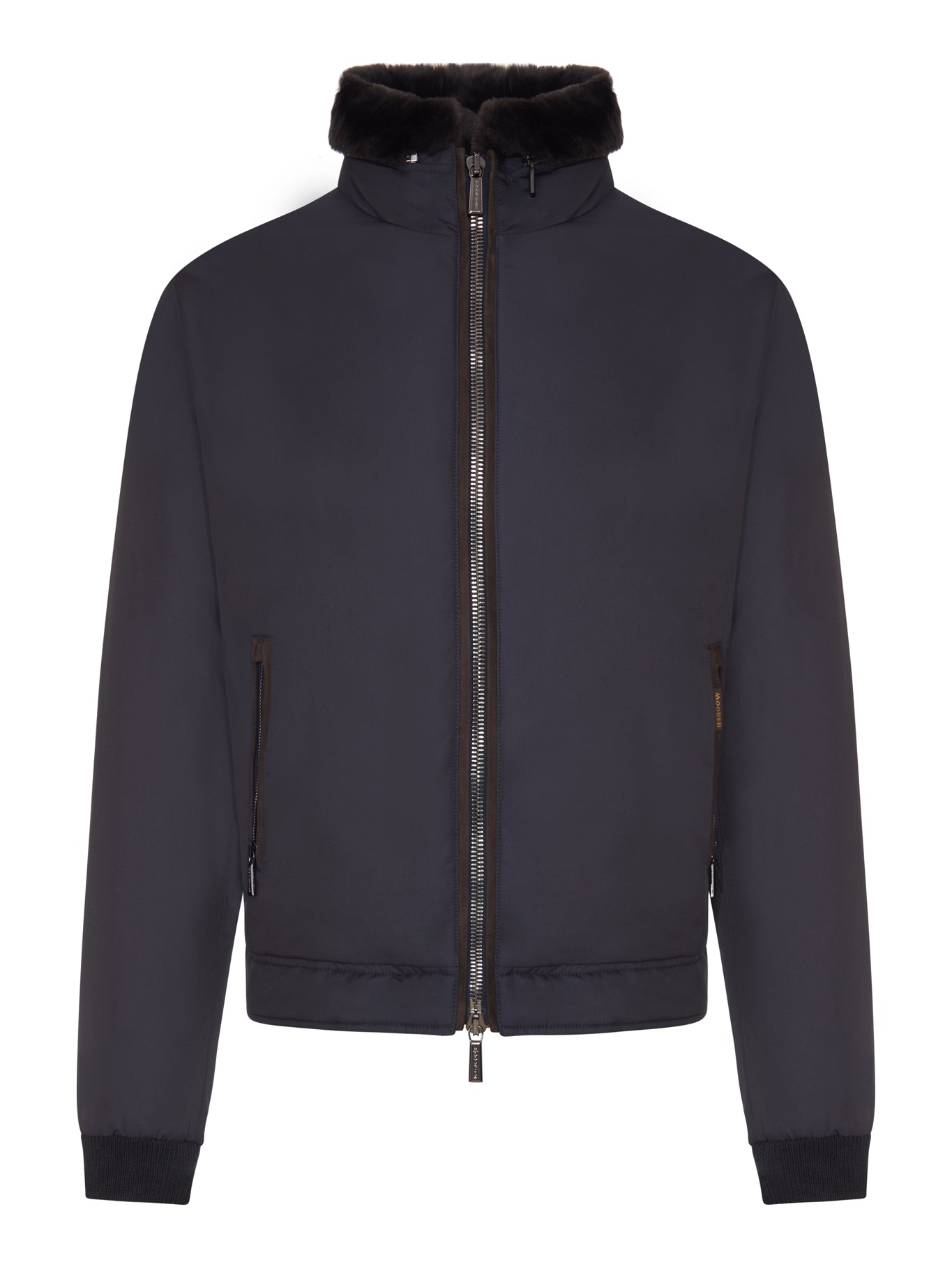 Moorer TECHNICAL FABRIC BOMBER JACKET WITH FUR COLLAR