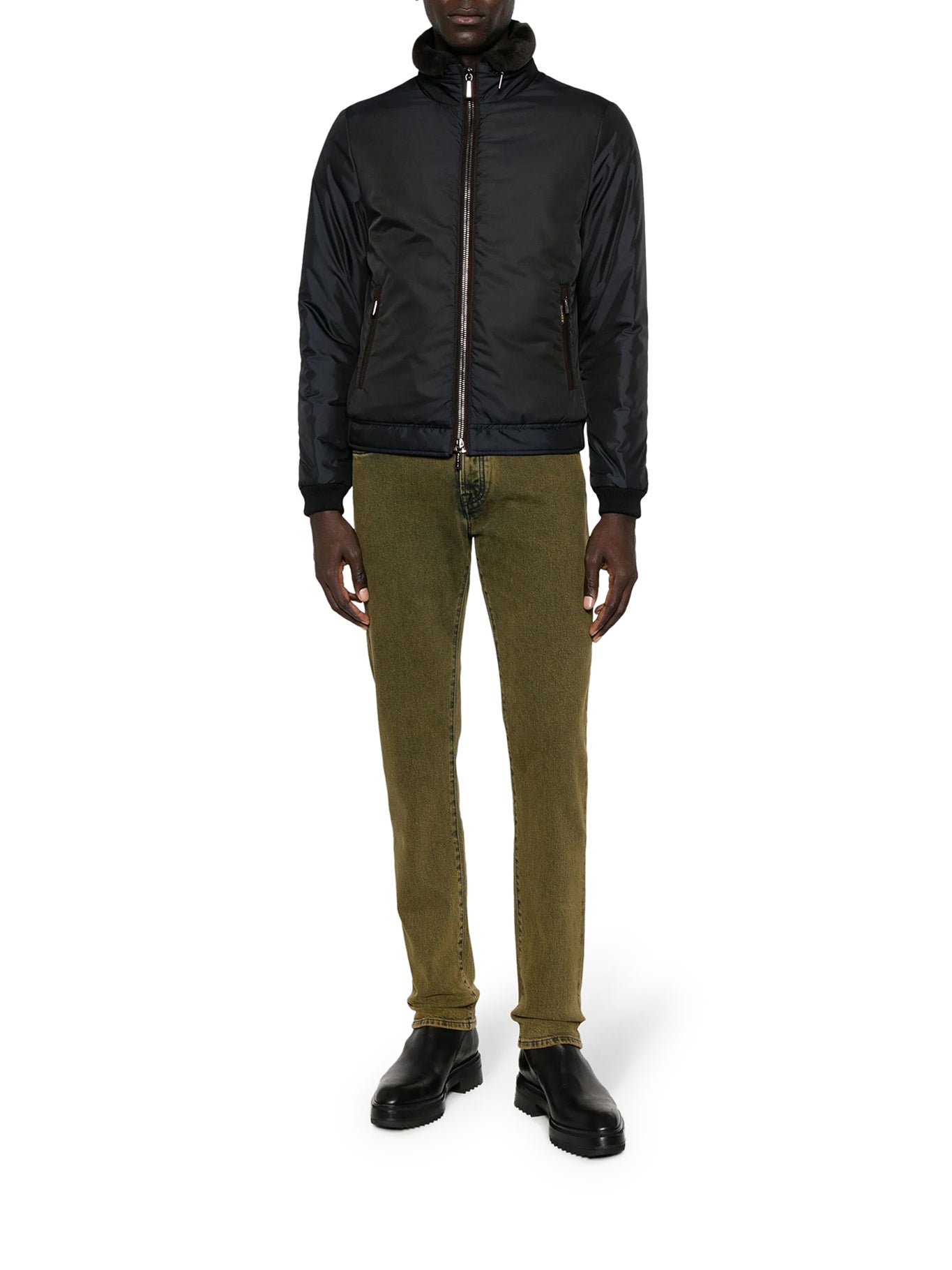 Moorer TECHNICAL FABRIC BOMBER JACKET WITH FUR COLLAR, view 2