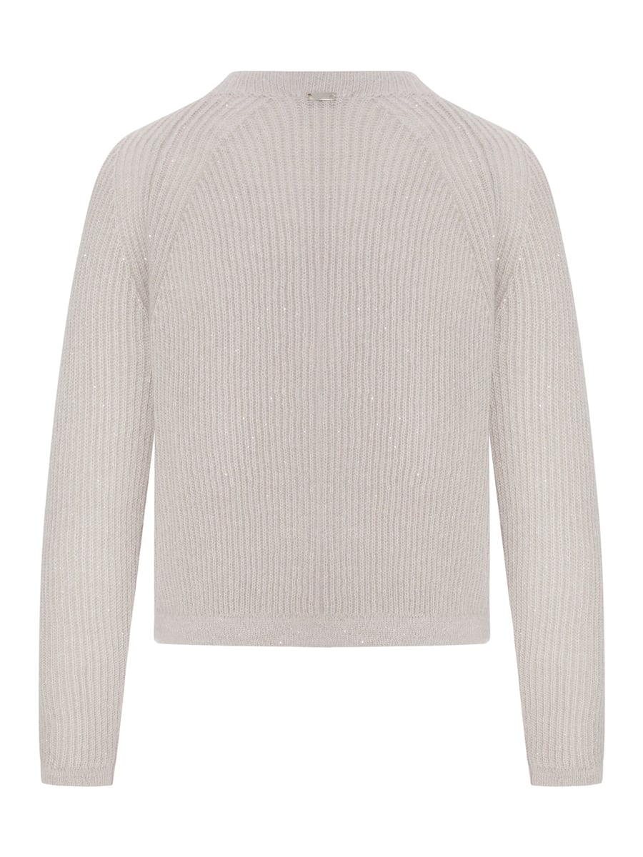 Herno RIBBED SWEATER IN WOOL AND MOHAIR BLEND, view 2