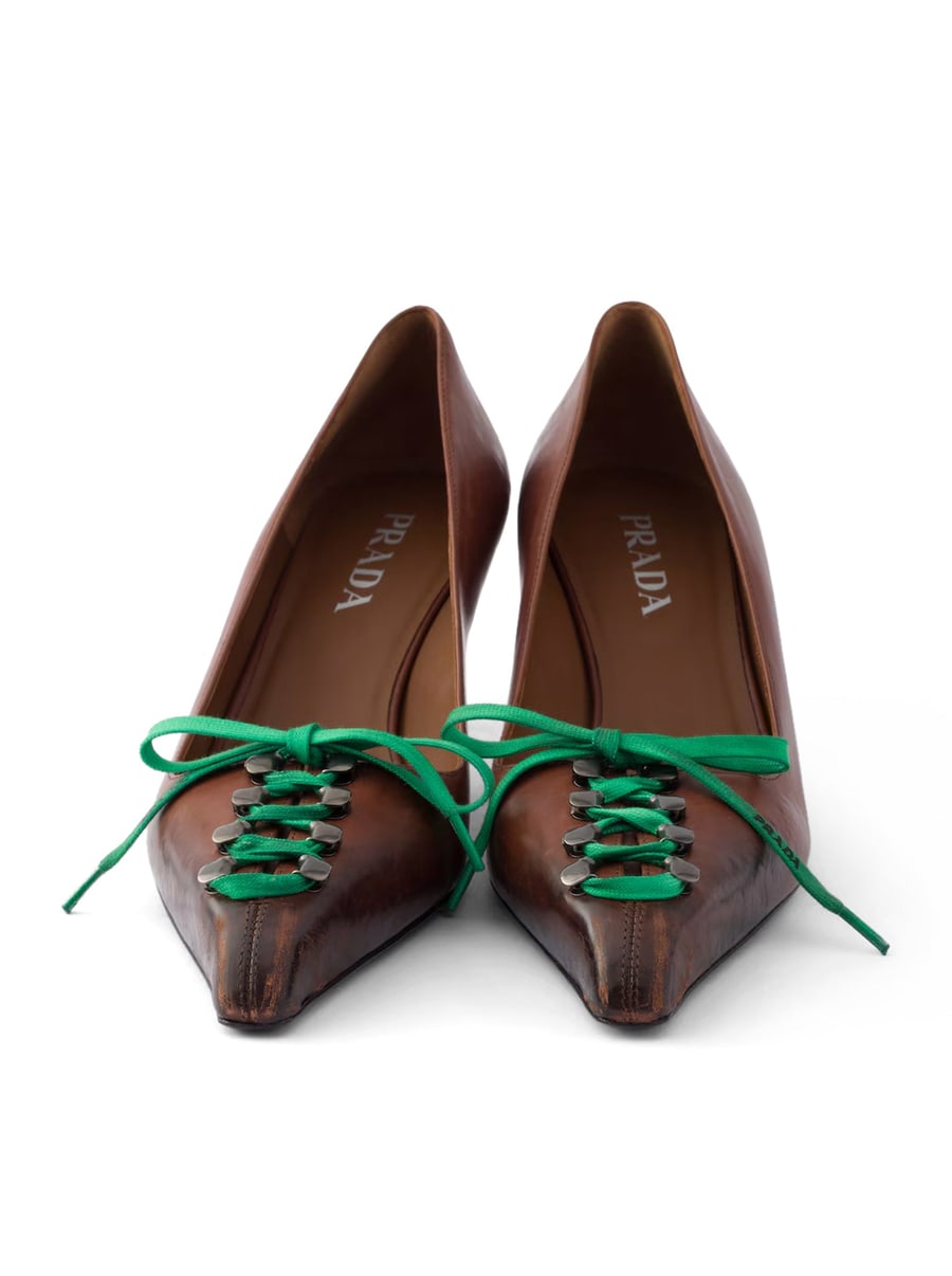 Prada DÉCOLLETÉ IN ANTIQUE EFFECT LEATHER, view 4