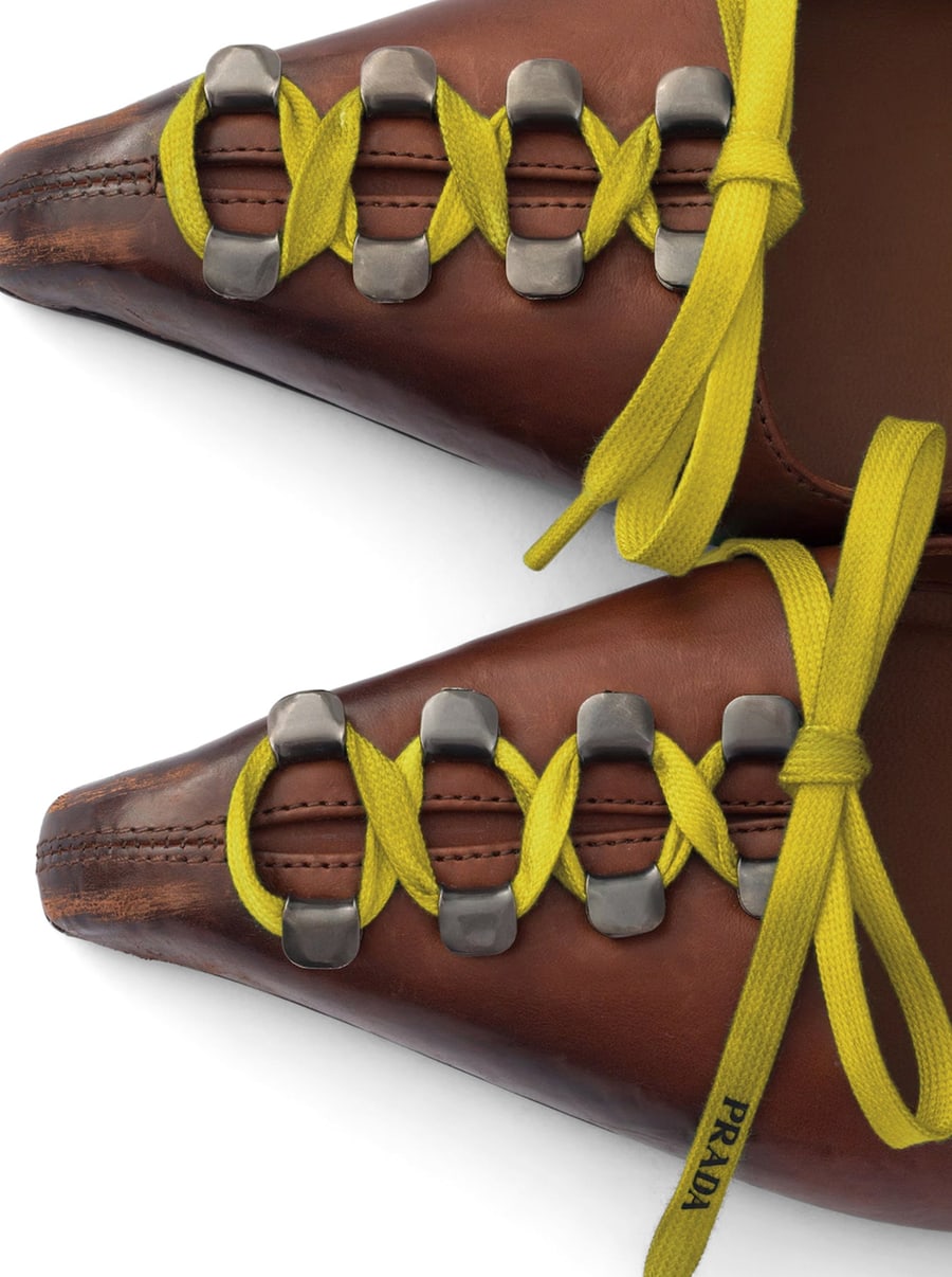 Prada DÉCOLLETÉ IN ANTIQUE EFFECT LEATHER, view 6