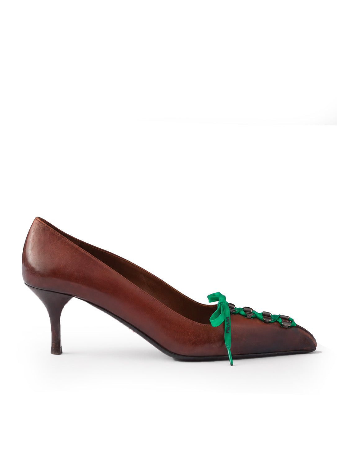 Prada DÉCOLLETÉ IN ANTIQUE EFFECT LEATHER
