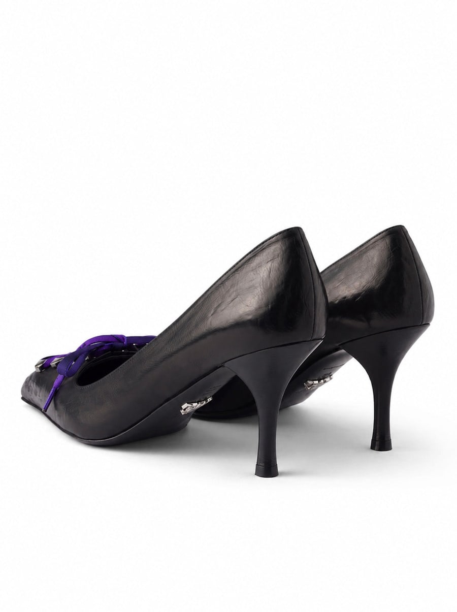 Prada DÉCOLLETÉ IN ANTIQUE EFFECT LEATHER, view 3