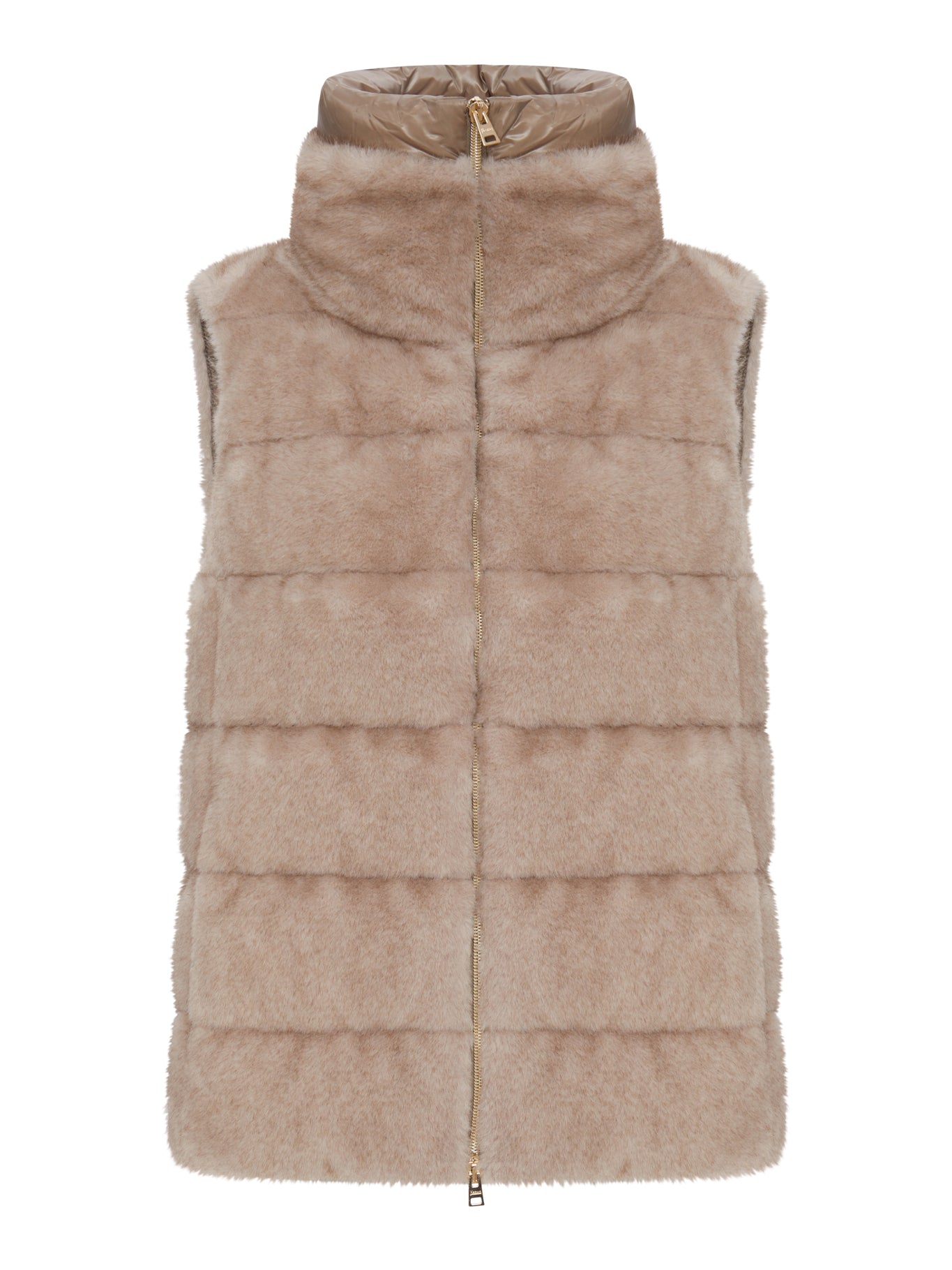 Herno ECO-FUR SLEEVELESS JACKET WITH ZIP