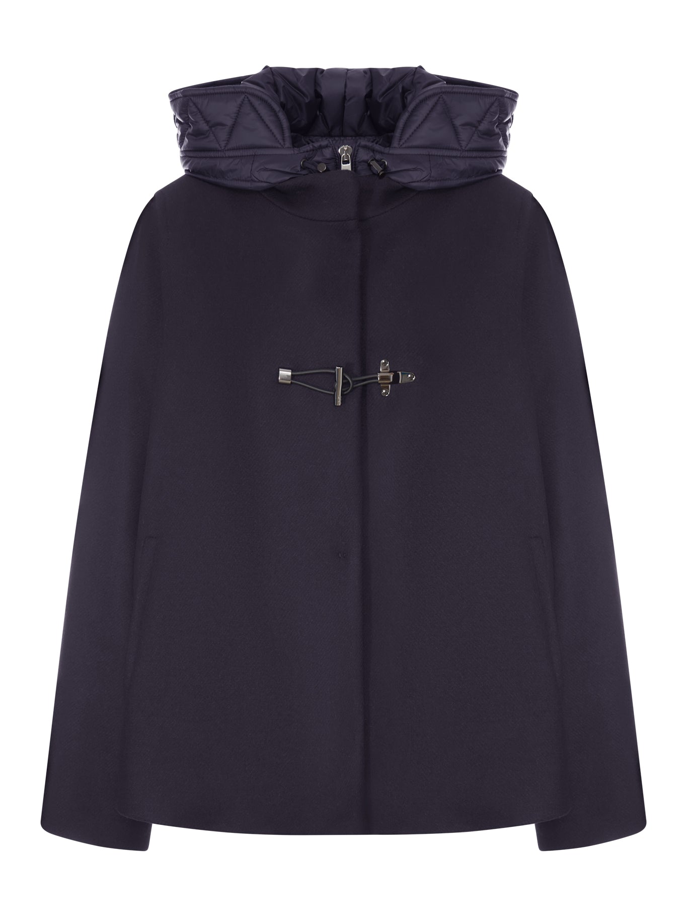 Fay Archive TOGGLE COAT CAPE IN WOOL AND CASHMERE BRUSHED CLOTH