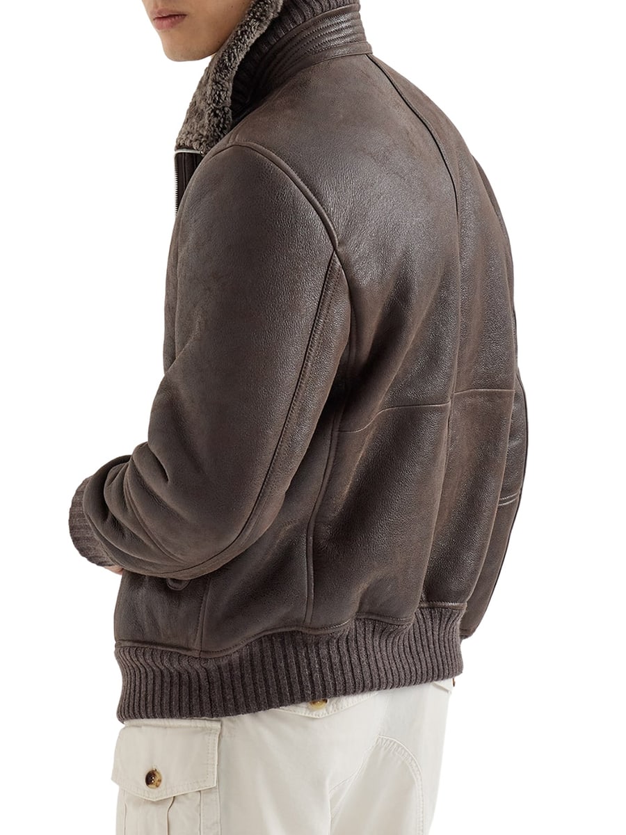 Brunello Cucinelli VINTAGE SHEARLING BOMBER, view 4