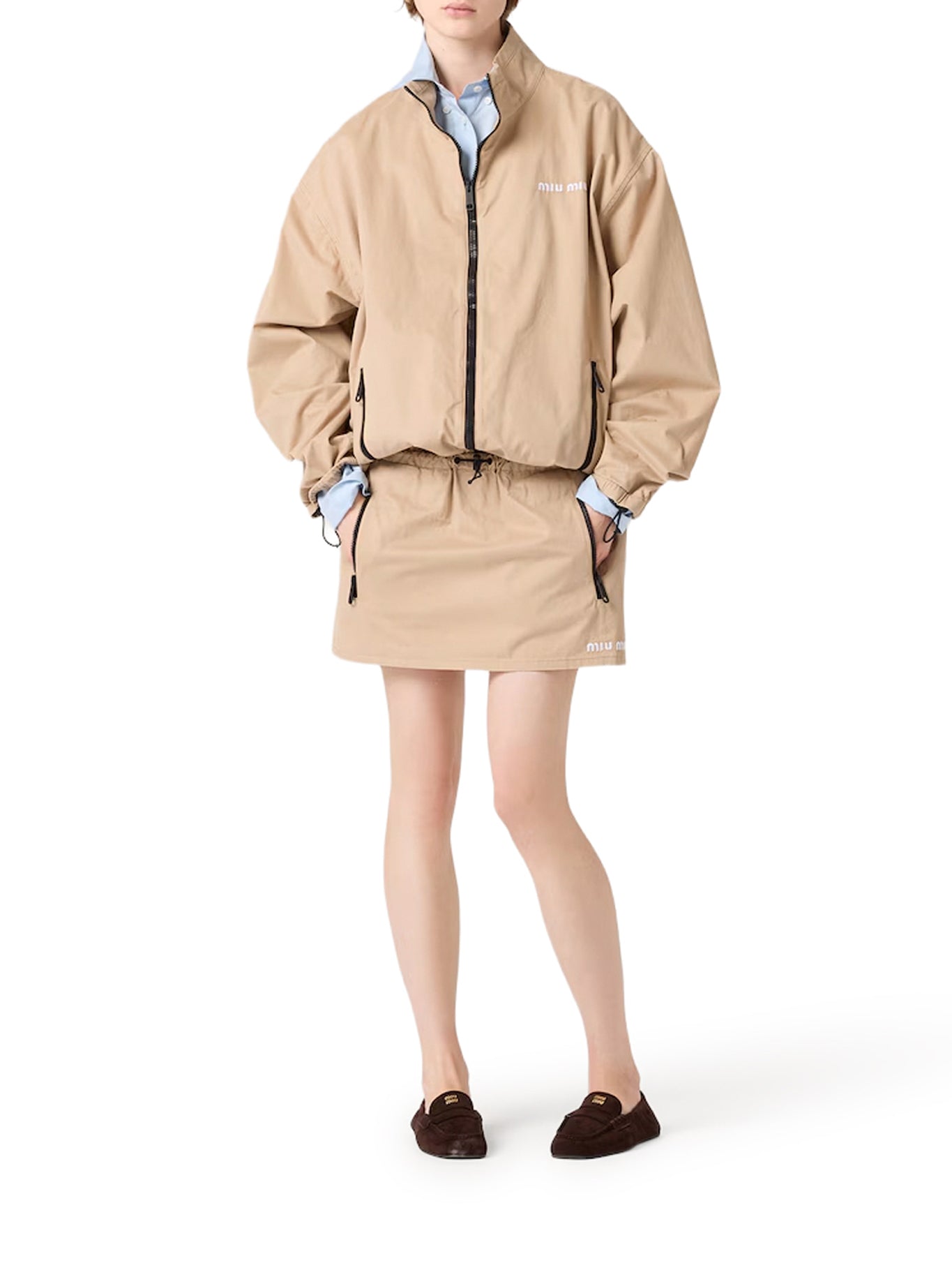 Miu Miu BLOUSON IN GABARDINE WASHED, view 2